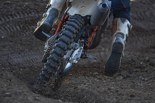 Detalhes Motocross Uma Trilha — Fotografia de Stock