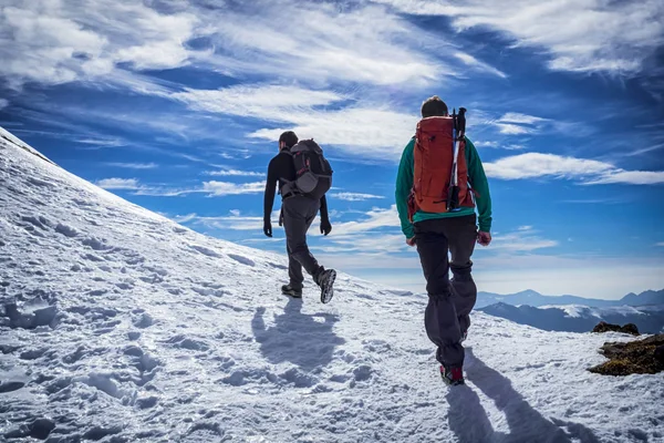 Trekking Inverno Nos Alpes Italianos — Fotografia de Stock