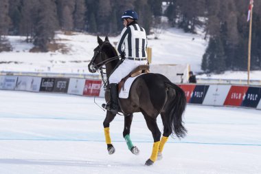 St. Moritz ( İsviçre ) - 30 Ocak 2016: Kar Polo Dünya Kupası St.Moritz 2016'da maç aktiviteleri