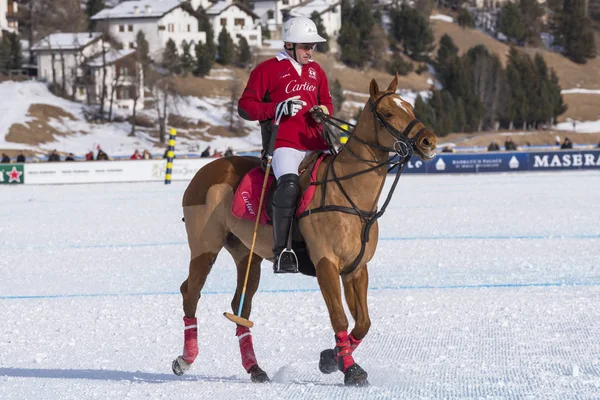 Moritz Schweiz Januar 2016 Spil Handlinger Ved Snow Polo World - Stock-foto