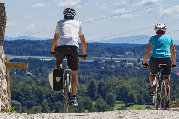 Turismo Bicicleta Eslovénia — Fotografia de Stock