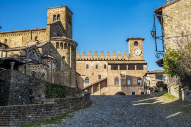 View of Castell'Aruato a medieval town in Italy clipart