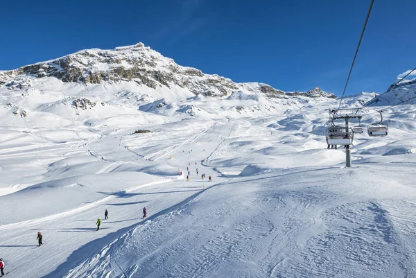 Cervinia Nın Sli Yamaçları — Stok fotoğraf