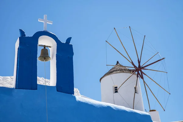 Moulin Vent Dans Île Santorin — Photo