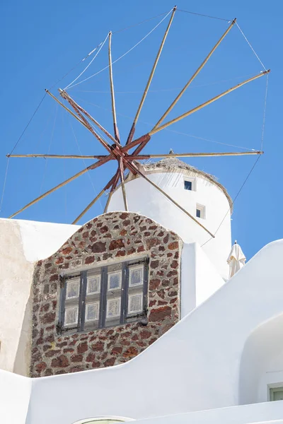 Väderkvarn Santorini Island — Stockfoto