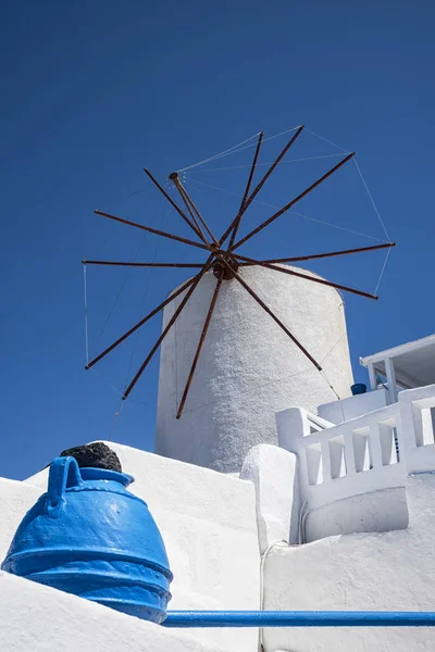 Moulin Vent Dans Île Santorin — Photo