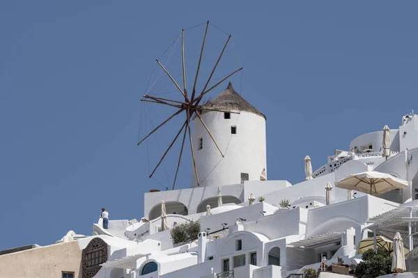 Väderkvarn Santorini Island — Stockfoto