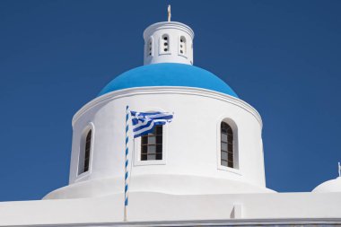 Santorini'deki bir Yunan kilisesinin detayı