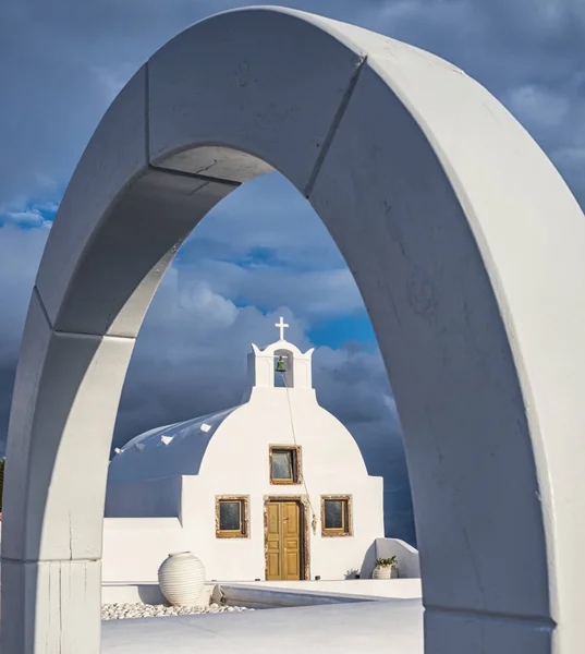 Kerk Oia Een Dorp Santorini — Stockfoto