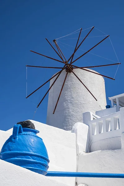 Moulin Vent Dans Île Santorin — Photo