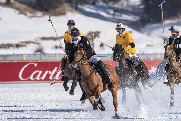 St. Moritz - 30 Ocak 2016: Kar Polo Dünya Kupası St.Moritz 2016'da maç aktiviteleri