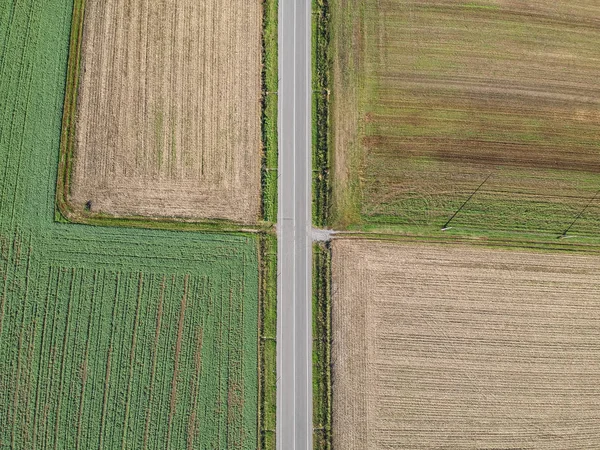 Vue Aérienne Des Champs Agricoles — Photo