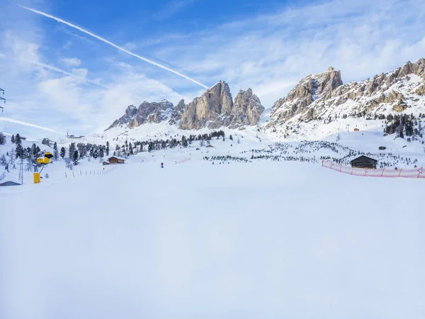 Vista Sulle Piste Sci Montagna Durante Stagione Invernale — Foto Stock