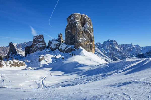 Vista Sulle Piste Sci Montagna Durante Stagione Invernale — Foto Stock