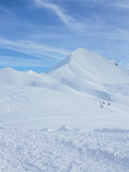 Vista Sulle Piste Sci Montagna Durante Stagione Invernale — Foto Stock