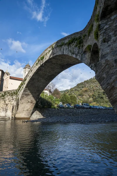 Παλιά Πέτρινη Γέφυρα Πάνω Από Ποτάμι Την Ημέρα — Φωτογραφία Αρχείου
