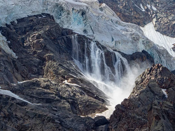 Avalanche Scene Gletsjer Van Belvedere Italiaanse Alpen — Stockfoto