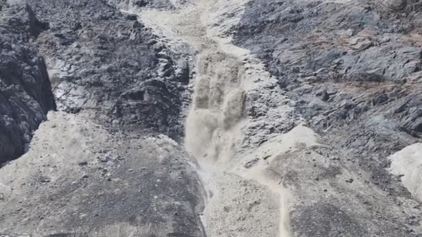 Escena Avalancha Glaciar Del Belvedere Los Alpes Italianos — Vídeo de stock