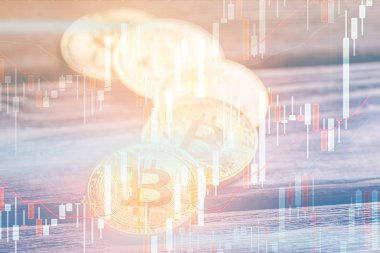 Infographic ile bitcoins çift pozlama. 