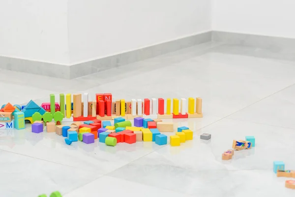 Zero Waste Plastic Free Wooden Toys Toy Building Blocks — Stock Photo, Image