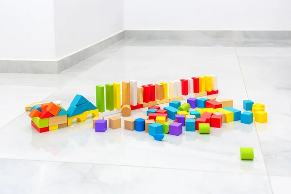 Keine Verschwendung Plastikfreies Holzspielzeug Spielzeugbausteine — Stockfoto