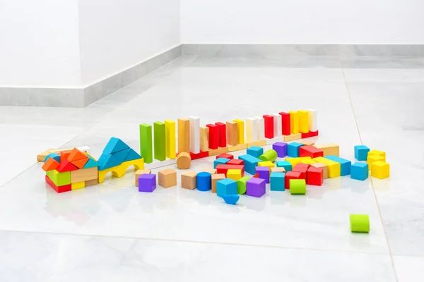 Zero Waste Plastic Free Wooden Toys Toy Building Blocks — Stock Photo, Image