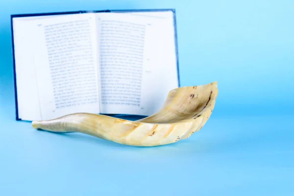 Torah ve Shofar boynuz-Yahudi bayramları Rosh hashanah Yahudi Yeni Yılı, Yom Kippur Kefaret Günü. Selamlama, davet kartı, Boşluğu kopyala.