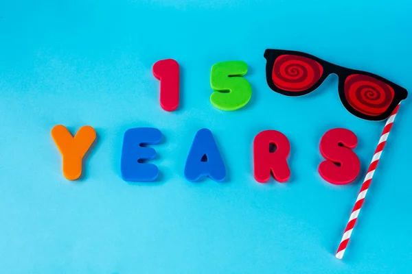 Anos Idade Celebrando Logotipo Clássico Aniversário Feliz Colorido Números Coloridos — Fotografia de Stock