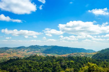 Phetchabun, Tayland Khao Kho Milli Parkı Doğa Trail panoramik görünümü dağ.