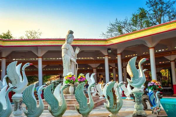 White Stone Guanyin Statue Temple Wat Ratkisihirunyaram Buddhist Temple Major — Stock Photo, Image