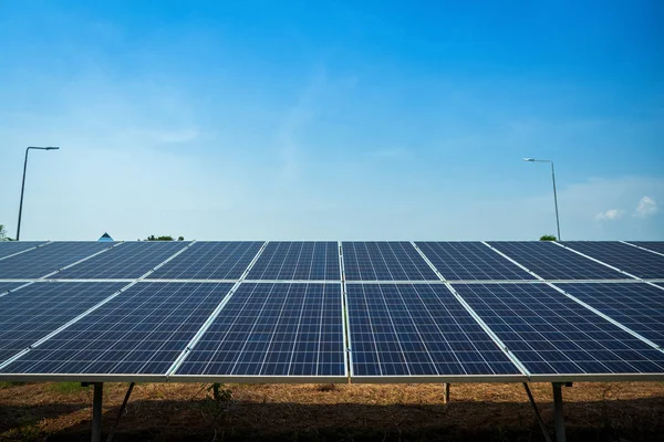 Solar Panel Blue Sky Background Alternative Energy Concept Clean Energy — Stock Photo, Image