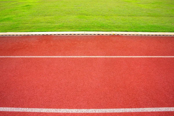 Vita Linjer Stadion Och Konsistens Running Racetrack Röda Gummi Tävlingsbanor — Stockfoto