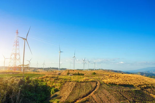 Windkraftanlagen Auf Einem Hügel Khao Kho Park Thailand Saubere Energie — Stockfoto