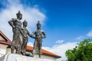 eski Üç Kings Monument Builders Chiang Mai, Tayland turistik olduğunu. 7 Ağustos 2018