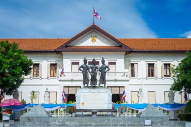 eski Üç Kings Monument Builders Chiang Mai, Tayland turistik olduğunu. 7 Ağustos 2018