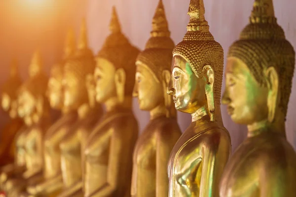 Piękny Złoty Budda Wiele Rzeźb Wat Phra Rattana Mahathat Również — Zdjęcie stockowe