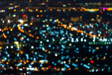 Renkli ışık Soyut dairesel bokeh gece geri şehir