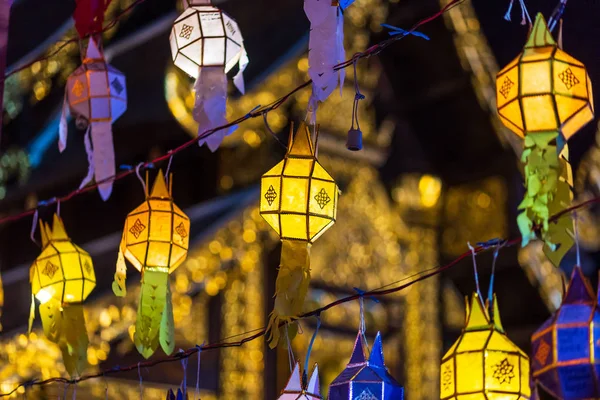 Beautiful Lanna lantern are northern thai style lanterns in Loi — Stock Photo, Image