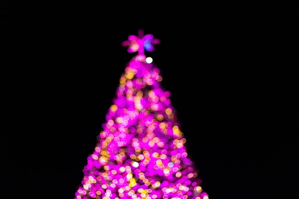 Colorful light Abstract bokeh of Christmas tree and happy new ye — Stock Photo, Image