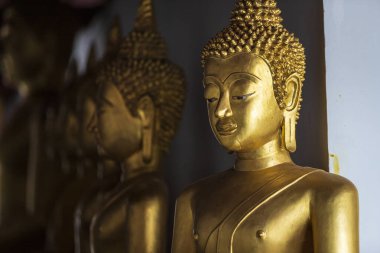 Güzel Altın Buda Wat Phra Si Rattana Maha birçok heykeller