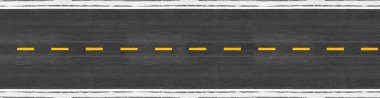 İşaretleme çizgileri sarı şeritli uzun asfalt yol t üzerinde trafik