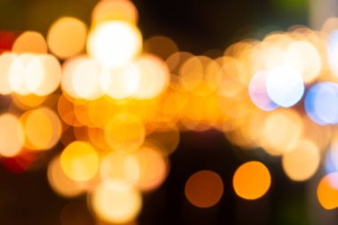 Sarı ışık soyut dairesel bokeh arkaplan, Loy Krathong fes