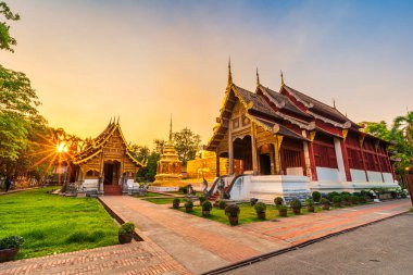 Wat Phra Singh, Chiang Mai Kuzey Tayland 'da önemli bir turistik merkezdir. Güneydoğu Asya seyahatleri.