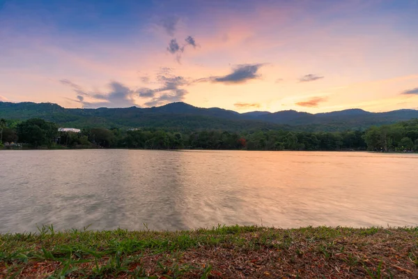 Doğa Ormanı Ndaki Ang Kaew Chiang Mai Üniversitesi Manzara Gölü — Stok fotoğraf