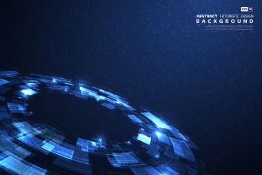 Soyut mavi teknoloji fütüristik büyük veri arka plan. 