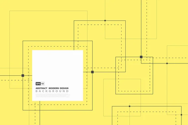 Abstract square line tech design in yellow color.