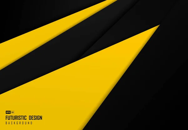 Abstrakte Schwarz Gelbe Technik Überlappt Design Hintergrund Verwendung Für Werbung — Stockvektor