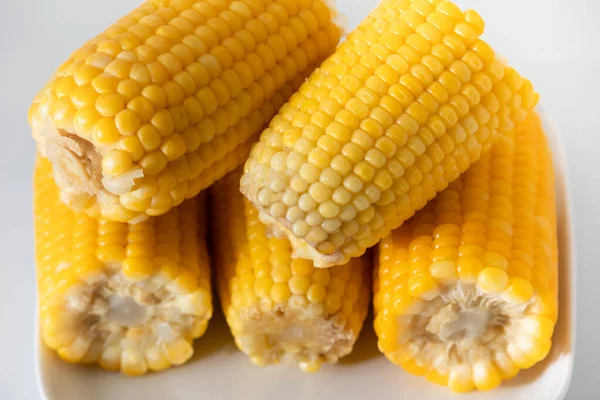 Some Cooked Corn Very Soft Hot Yellow Made Pan Seasoned — Stock Photo, Image