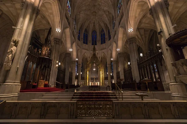 Interieur Van Patricks Cathedral New York Fifth Avenue Tegenover Rockefeller — Stockfoto