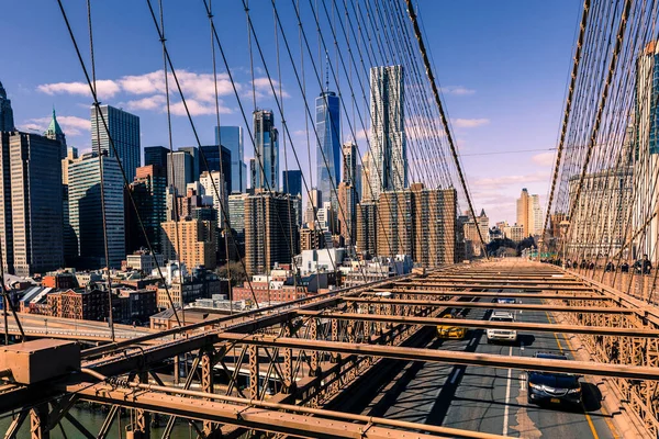 Puente Brooklyn Ciudad Nueva York Sobre East River Manhattan Brooklyn —  Fotos de Stock